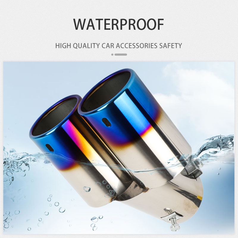 titan xe hơi ống xả kép bộ giảm thanh bằng thép không gỉ phổ quát ống xả xe hơi không thấm nước ống đuôi trang trí phía sau xe Bảo vệ an toàn phụ kiện bên ngoài xe