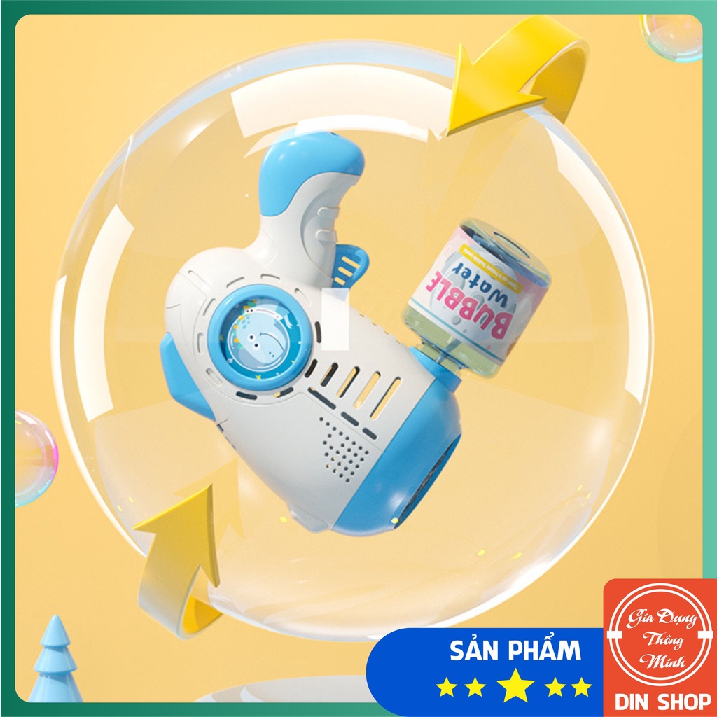 Súng bắn bong bóng hổ 10 nòng cho bé - Súng máy phun thổi bong bóng xà phòng hình cá heo/ hổ đồ chơi trẻ em ngoài trời