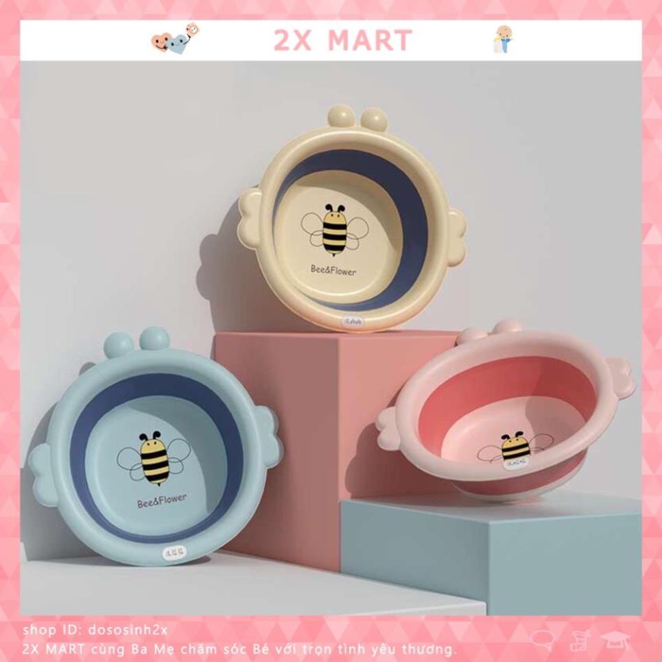 Chậu rửa mặt gấp gọn silicon cho bé tiện lợi