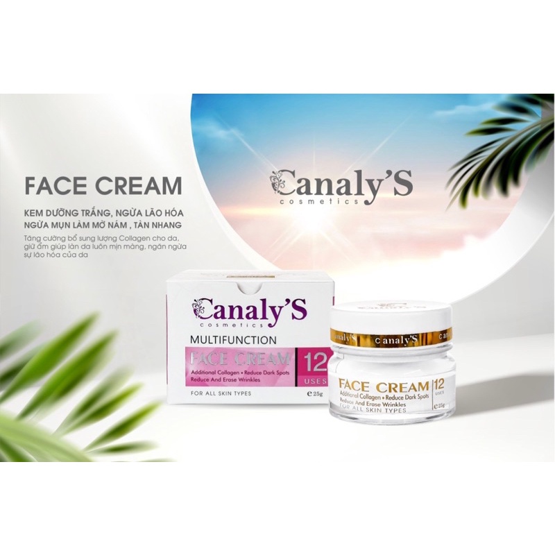 siêu phẩm dưỡng trắng da mặt face canaly trắng nhanh chóng lão hoá da mặt