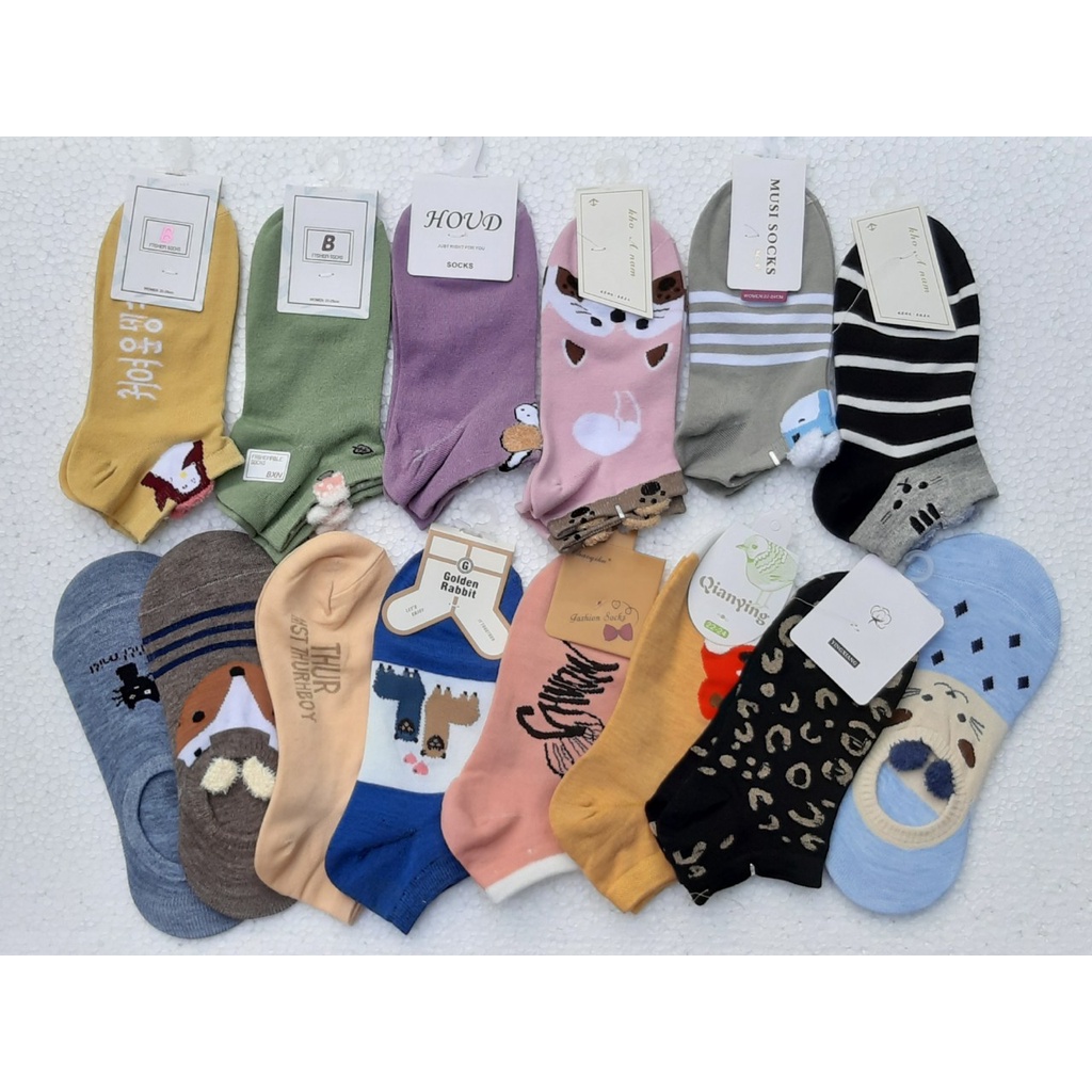 [1đôi] vớ lười nữ Cotton mềm mại chống hôi chân hình thú siêu dễ thương size 21-23cm ( nhiều màu )