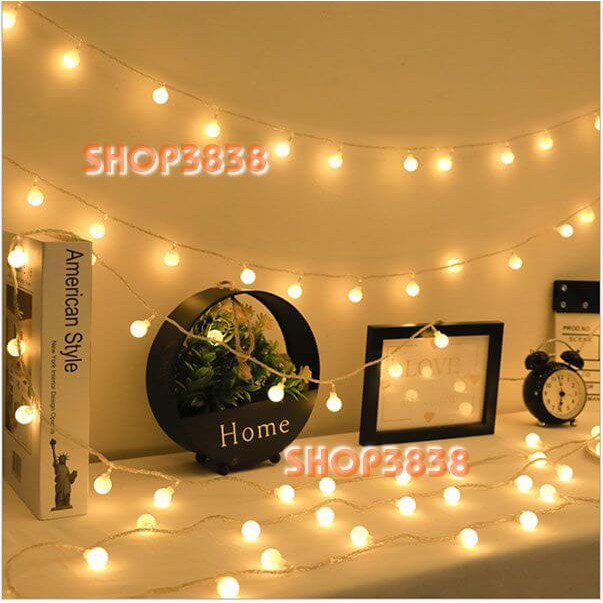 Lựa Nguồn (Pin- USB- Điện) Dây Đèn Led Bi Tròn Dài 6M - 40 Bóng