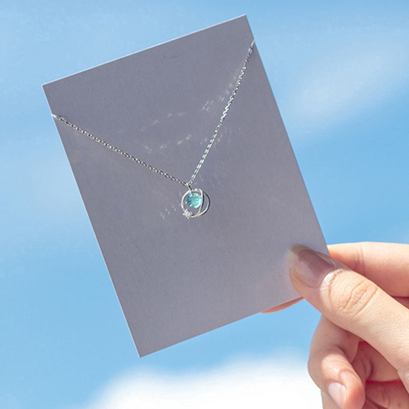 MANYUE Dây Chuyền Mặt Đá Sapphire Xanh Thời Trang Cho Nữ