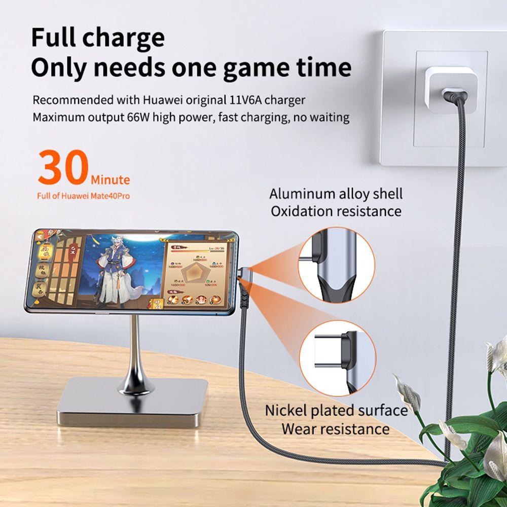 MYRONGVN Cáp Sạc Nhanh Và Truyền Dữ Liệu Đầu USB C Sang USB Type C 90 Độ 6A SCP Cho Huawei OPPO VOOC OnePlus