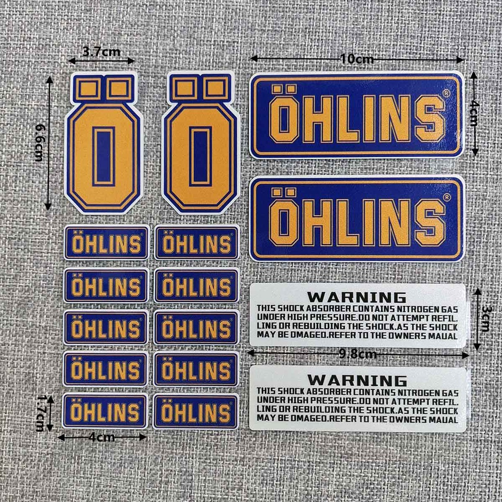 Miếng dán phản quang trang trí xe mô tô No.L093 Ohlins