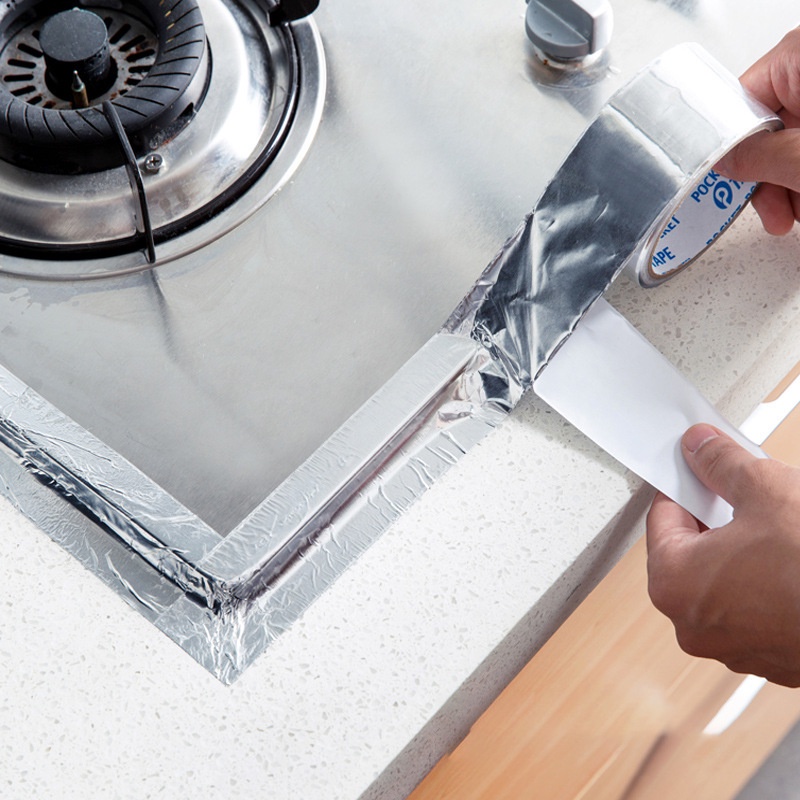 10 Mét Miếng Dán Nhôm Cho Bồn Rửa Nhà Bếp Băng Dán Chống Thấm Nước Băng Dính Chịu Nhiệt Dải Bịt Khe Hở Bếp Góc