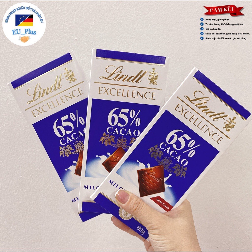 Socola Lindt Excellence &amp; Swiss Classic - 65% cacao thanh - 100gr