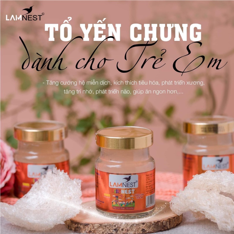 Combo 6 hũ Yến chưng sẵn 30% yến Lamnes cho bé - yensaocaocaplamnest