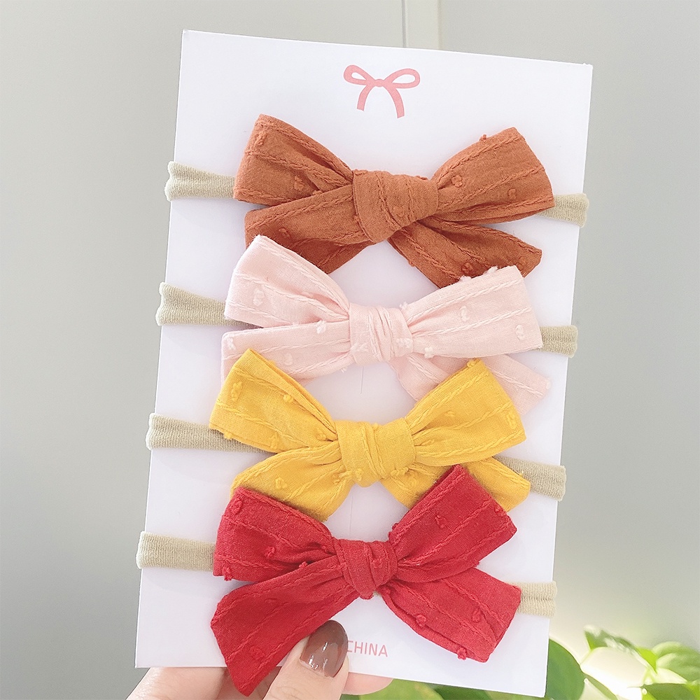 KIDSBOWS Set 4 Băng Đô Đính Nơ Dễ Thương Cho Bé
