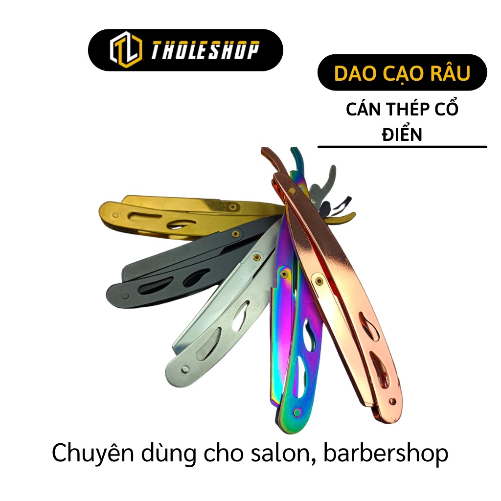 Dao Cạo Râu - Dụng Cụ Cạo Râu Cổ Điển Màu Vàng, Chuyên Dùng Dụng Cho BarberSHOP, Salon 7373