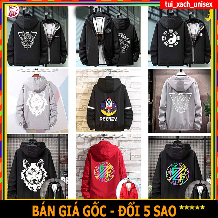 ❤️ 2 LỚP - KHÓA TÚI ❤️ ÁO KHOÁC GIÓ DÙ PHẢN QUANG CHỐNG NẮNG CÓ NÓN RỘNG