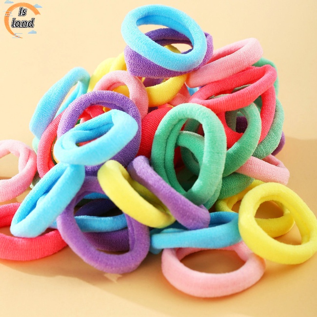 Set 50 Dây Cột Tóc Nylon Đính Hoa Cúc Nhỏ Nhiều Màu Xinh Xắn Cho Nữ