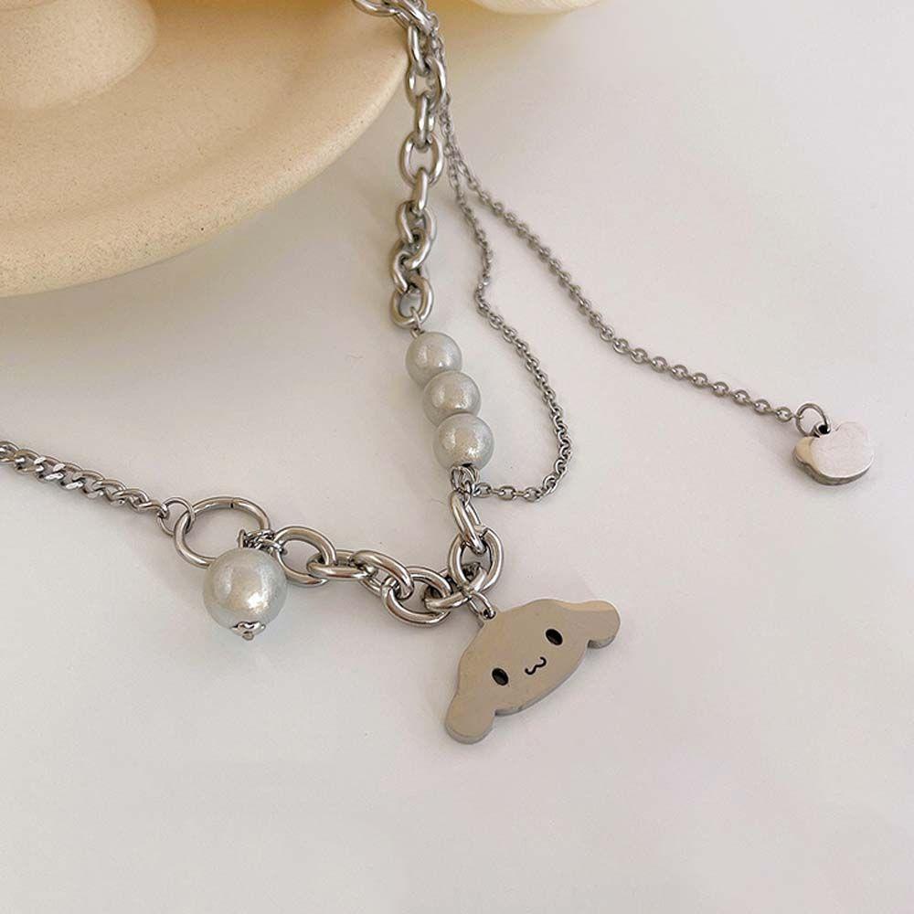 FORBETTER Vòng Cổ Choker Phối Tua Rua Họa Tiết Hoạt Hình My Melody Pudding Dog Thời Trang Cho Nữ