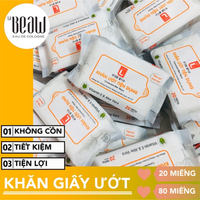 [RẺ VÔ ĐỊCH] Khăn giấy ướt 120 Tờ / 20 Tờ Không Mùi Cho Trẻ Lotte L Choice - Khăn ướt