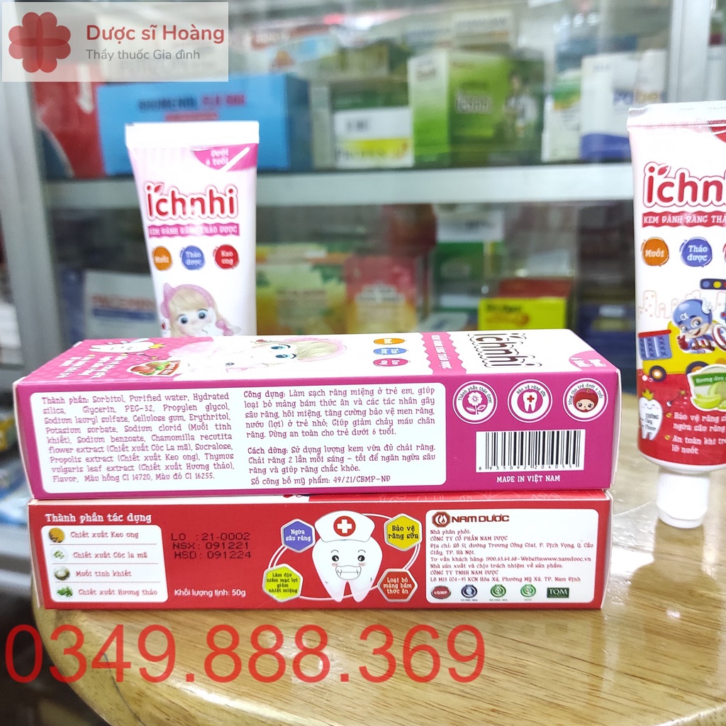 [Chính hãng] Kem Đánh Răng Thảo Dược Ích Nhi Cho Bé Dưới 6 Tuổi - Bảo Vệ Răng Sữa, Ngừa Sâu Răng - Tuýp 50g