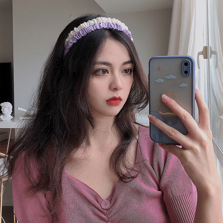 Băng Đô Cài Tóc Bằng Lụa Thiết Kế Đơn Giản Phong Cách Hàn Quốc