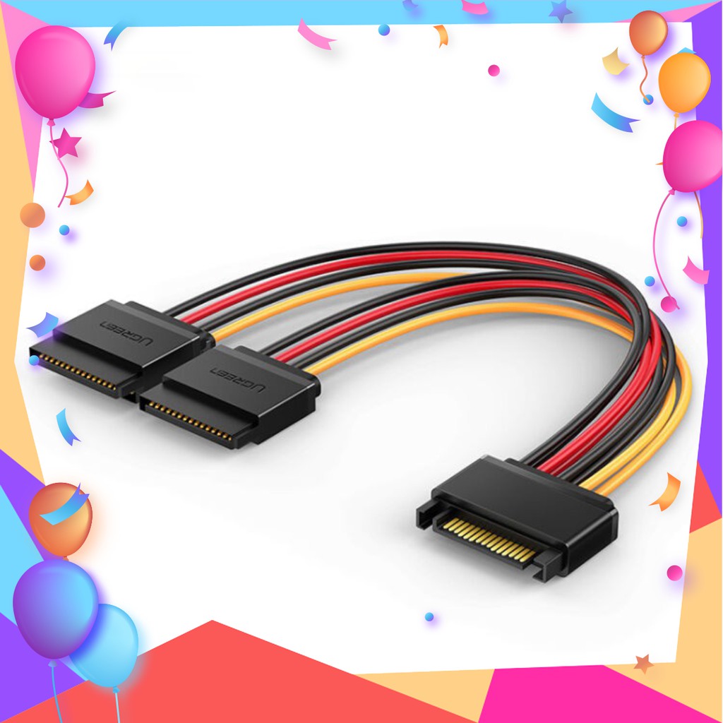 Cáp nối nguồn SATA 15Pin UGREEN US283 kết nối nguồn điện máy tính với ổ cứng Serial ATA, SSD, ổ đĩa quang,