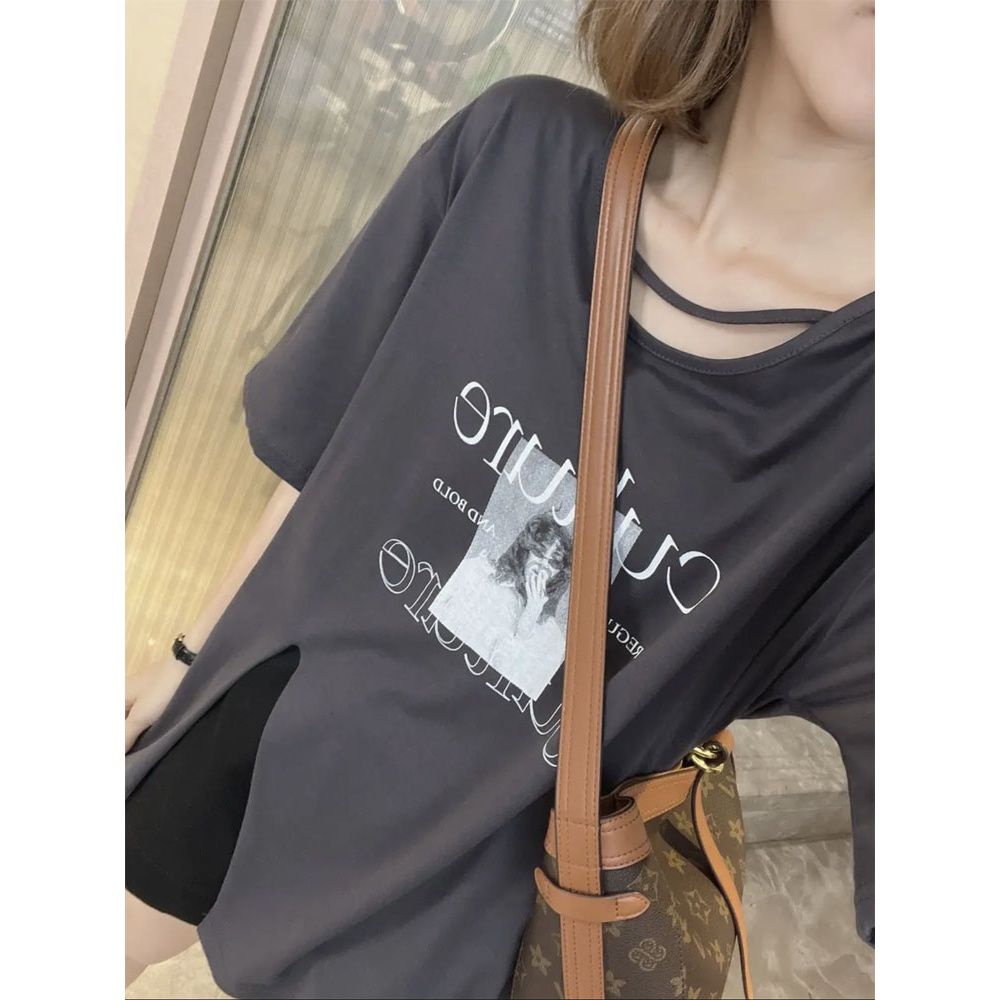 Áo Thun Tay Ngắn Dáng Rộng Thời Trang Mùa Hè Cho Nữ