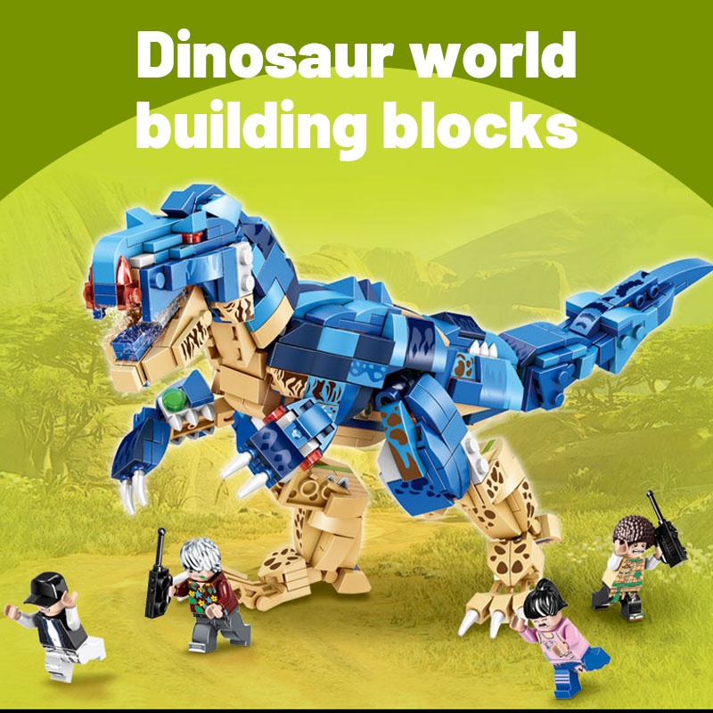 ZHAN QI TOYS Bộ đồ chơi lắp ráp khủng long bạo chúa 4 trong 1 cho bé