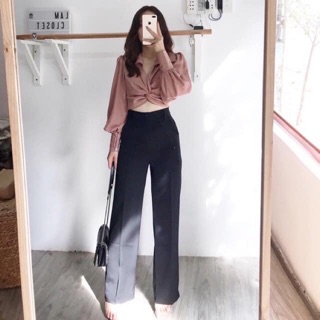 💋 freeship extra 💋 quần ống suông khoá giữa