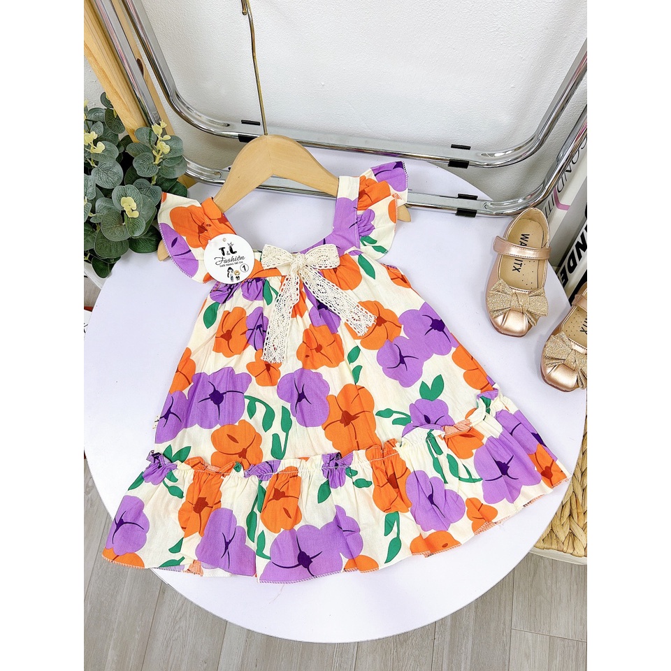 Váy bé gái - Đầm bé gái chất liệu thô lụa siêu mềm mát