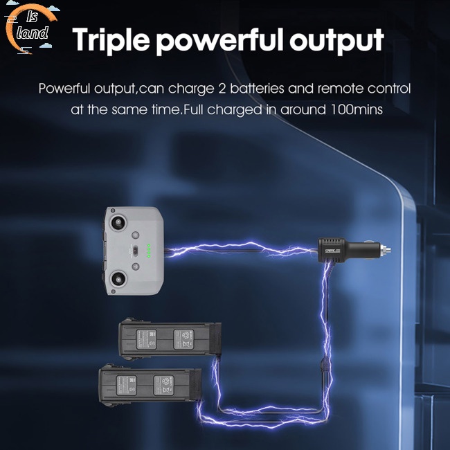 Bộ Sạc Pin 2 Trong 1 Trọng Lượng Nhẹ Tương Thích Với Dji Mavic 3 (Hai Đầu Ra 3 Chiều)