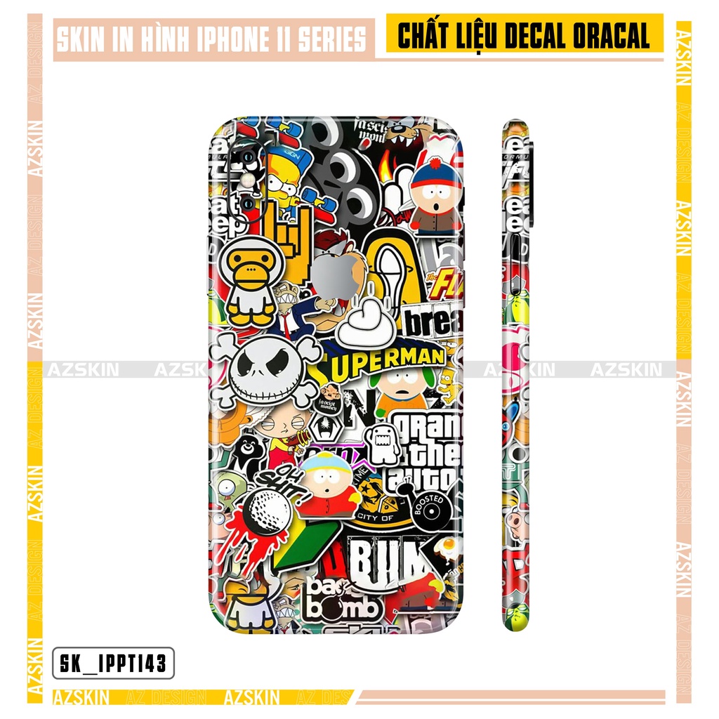 Miếng Dán Skin IPhone X/XS/XR/XS Max Patten Vui Nhộn |SK_IPPT143| Hình Chuẩn Màu, Dán Full Lưng Viền - Dễ Dán Tại Nhà