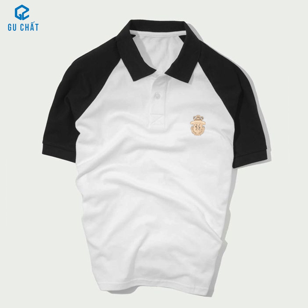Áo Polo Nam Gu Chất Phối Trắng, Đen, Chất Thun Cá Sấu. GUPL08