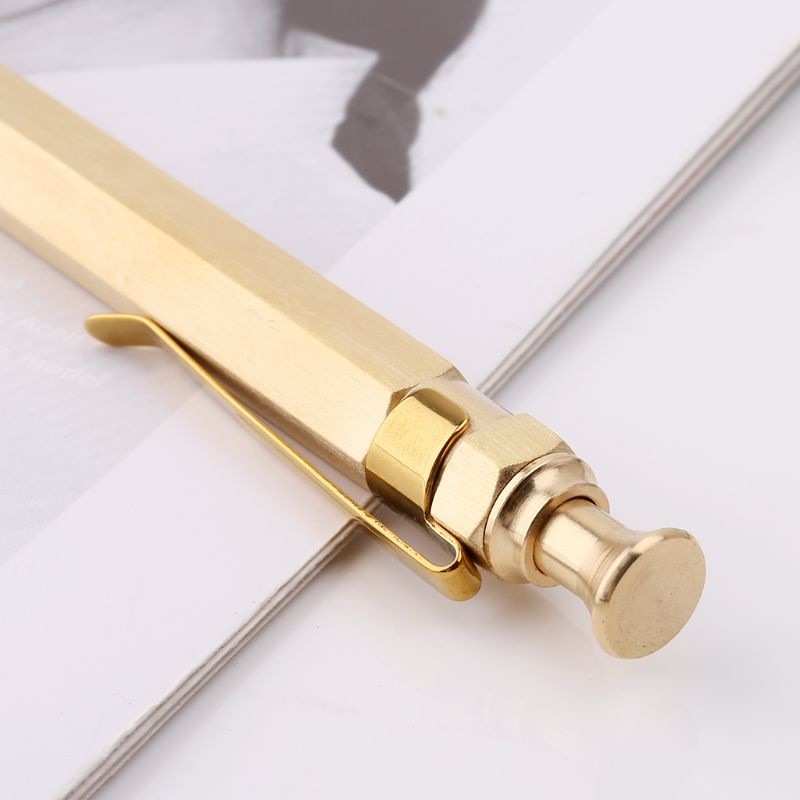 Bút Bi Kim Loại Ngòi 0 5mm Dạng Nhấn Hình Lục Giác