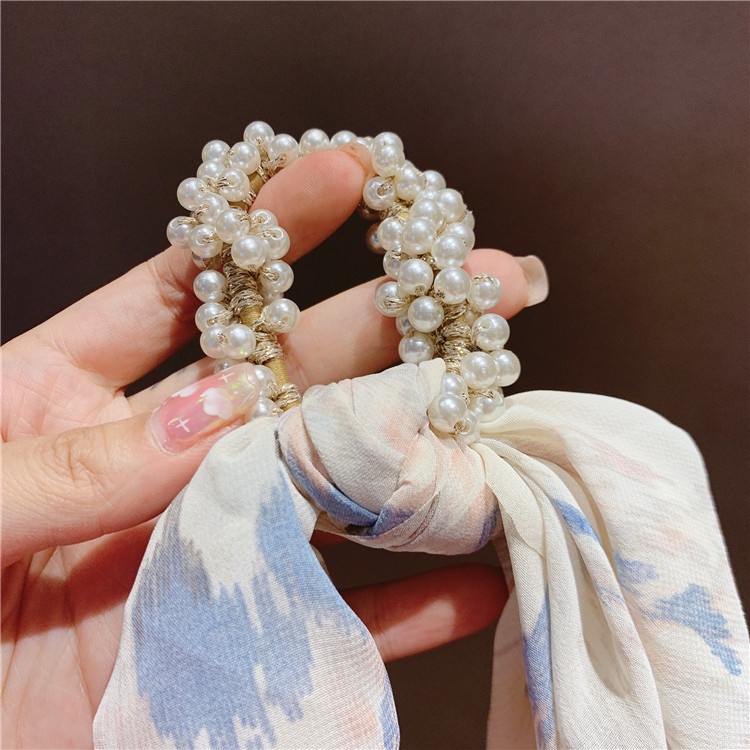 Buộc tóc nơ treo dài dễ thương tiểu thư nhẹ nhàng nữ