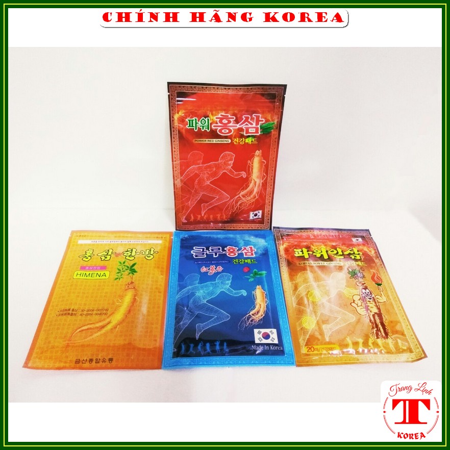 Cao dán sâm hàn quốc chính hãng, gói 20 miếng - Cao dán hồng sâm Korea, tranglinh