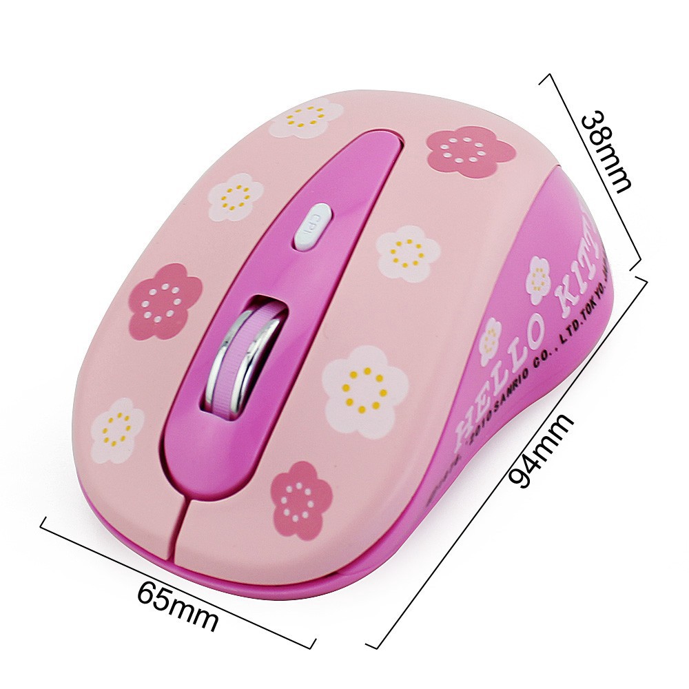 Chuột Quang Chơi Game Không Dây 2.4ghz Hình Hello Kitty Màu Hồng