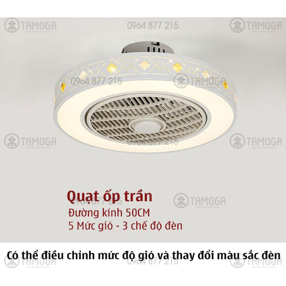 Quạt trần đèn, quạt trang trí phòng khách DQ 8045 + Tặng kèm khiển