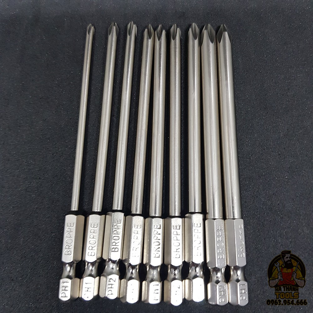 Bộ Mũi Bắn Vít 4 Cạnh BROPPE Chuôi Lục Giác - Đầy Đủ Kích Thước  Cho Khoan Pin, Khoan Điện
