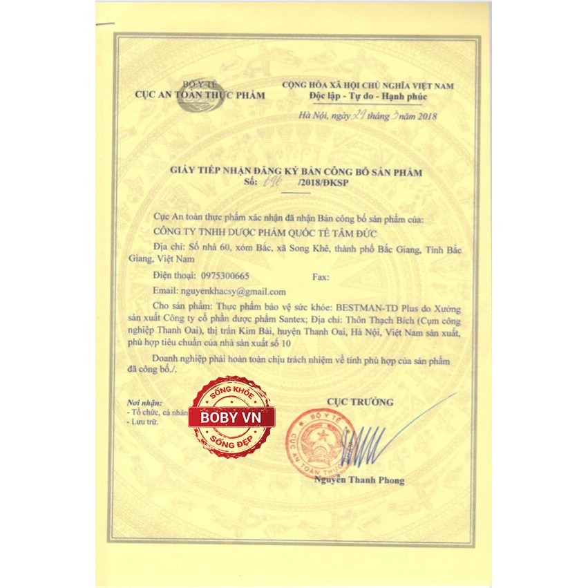 Bestman - TD Plus bổ thận, tráng dương, tăng cường sinh lý - Chính hãng