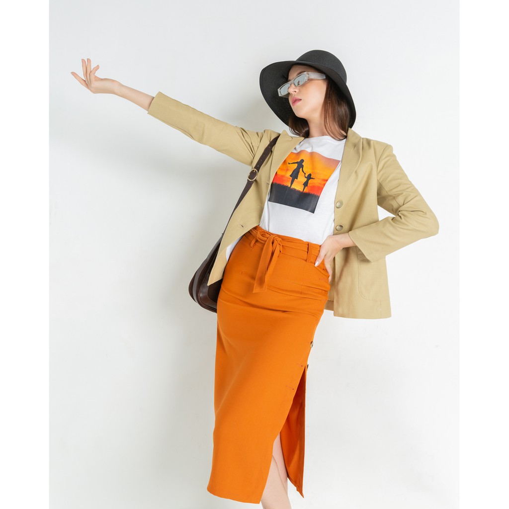 J-P Fashion Váy midi xẻ nút trẻ trung - 17004237