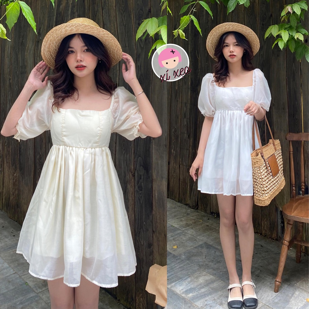 Váy đầm babydoll tơ bồng bềnh tiểu thư công chúa xixeoshop - v121