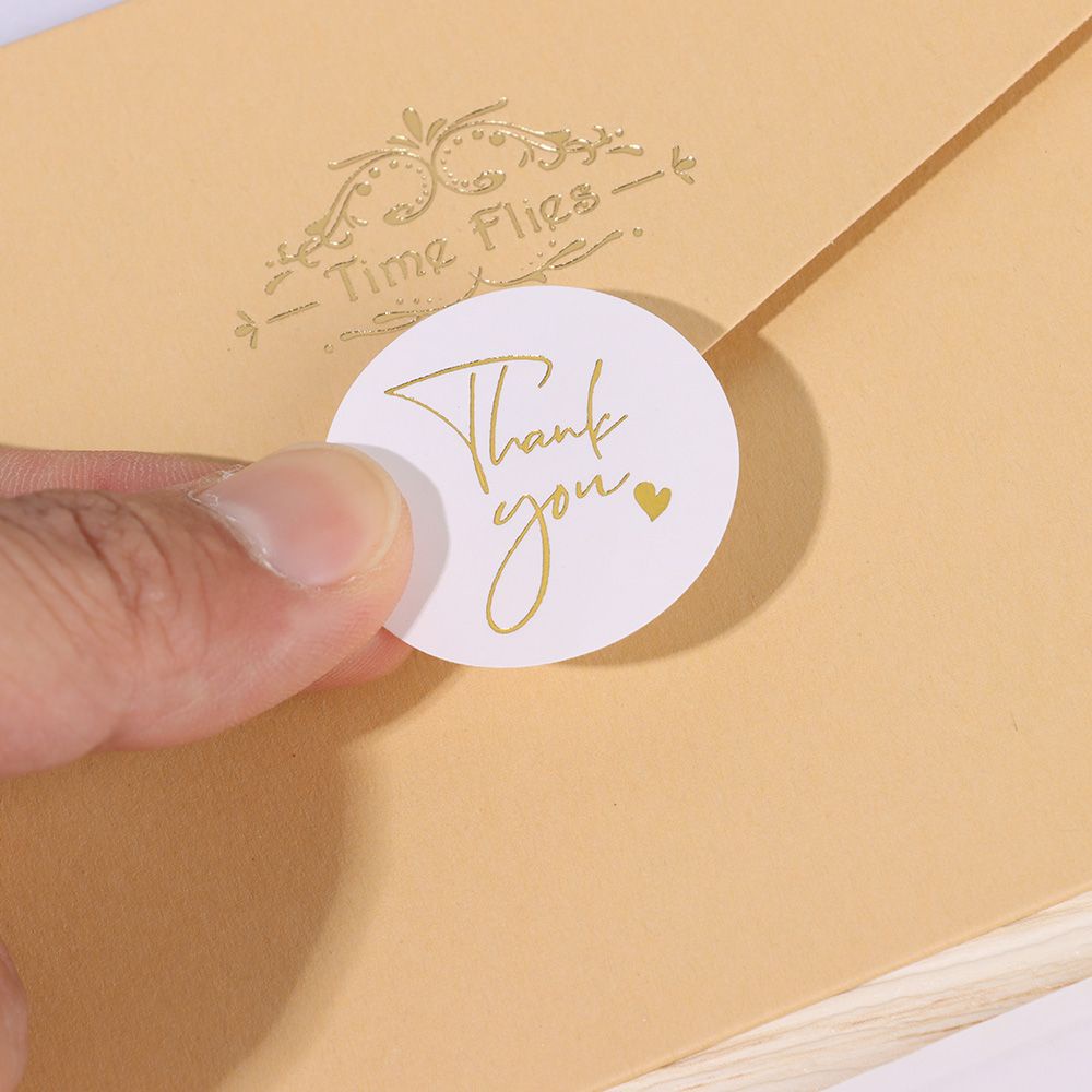 120 Miếng Dán Trang Trí Hình Tròn 1.37 Inch In Chữ Thank You Diy