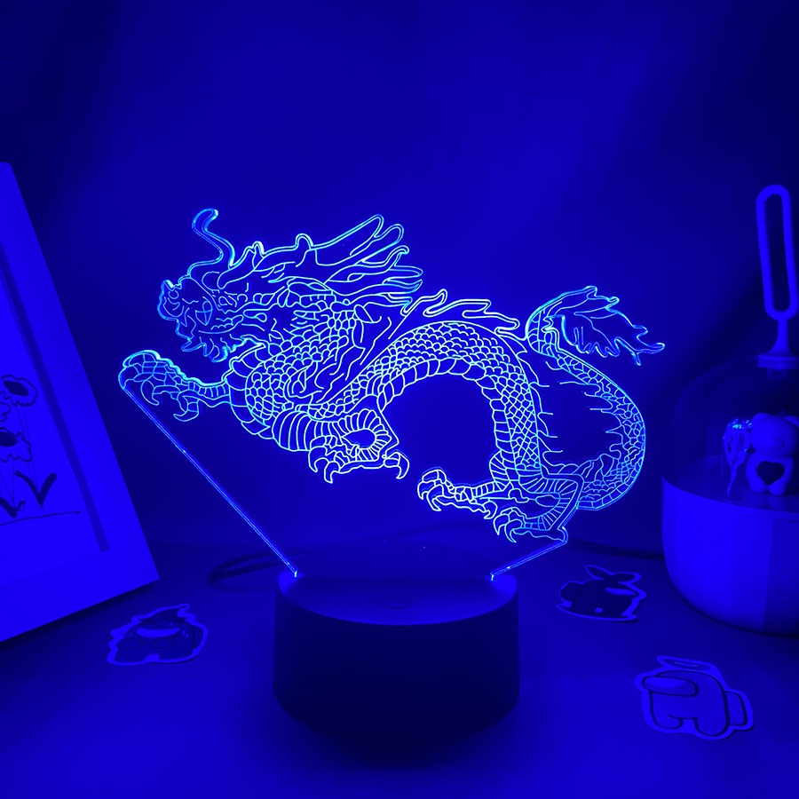 Đèn LED Neon Hình Rồng 3D Trang Trí Phòng Ngủ Cho Bé