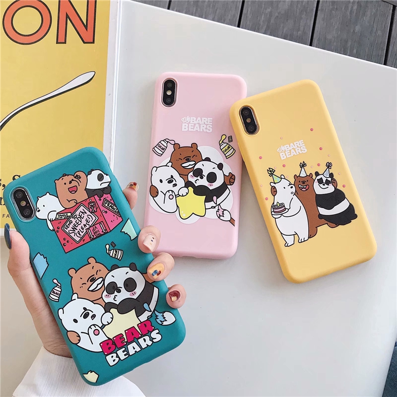 Ốp điện thoại hình hoạt hình We Bare Bears dễ thương dành cho iPhone 6 6S 7 8 Plus X XS Max XR