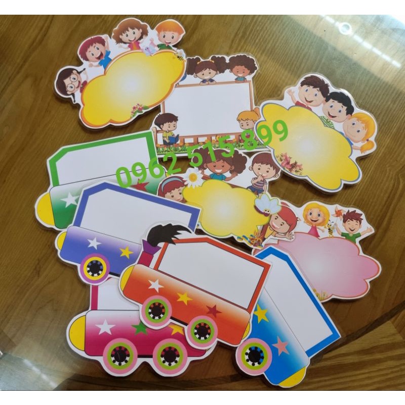 Sét bộ 10 hình Cỡ A5 - Tìm đúng toa Tàu cho chú Rùa hoặc các bạn nhỏ - In màu + Ép + Nam châ lá