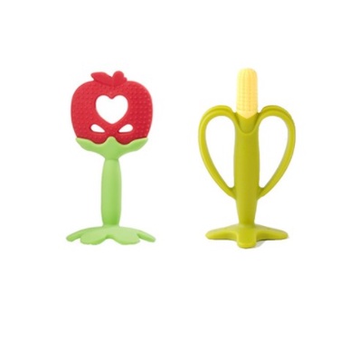 Set 2 đồ chơi gặm nướu từ silicon phong cách Hàn Quốc kèm hộp đựng vệ sinh