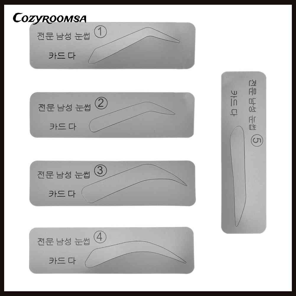 Set 5 Khuôn Hỗ Trợ Vẽ Lông Mày Tái Sử Dụng Tiện Lợi Thẻ
