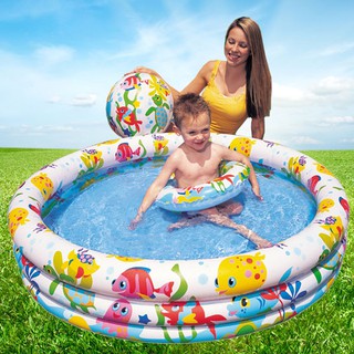 Bể Bơi Phao 3 Chi Tiết Kèm Bóng Và Phao Bơi Cho Bé – Bể phao cầu vòng kèm bóng và phao – đồ dùng sinh hoạt cho bé
