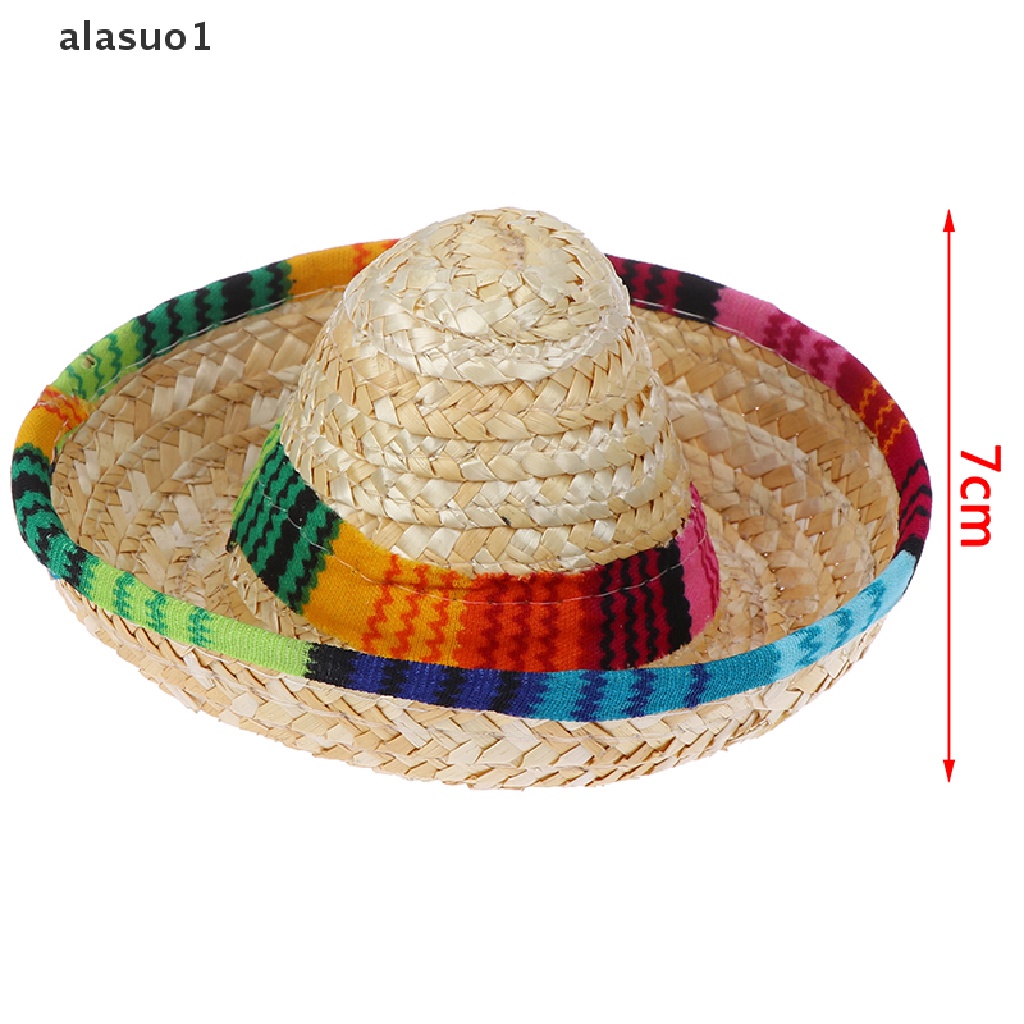 [alasuo1] Mũ Rơm Mini Che Nắng Đi Biển Cho Thú Cưng Chó Mèo Sombrero