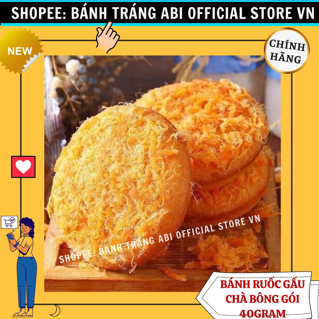 [Hot Trend] 1 Cái Bánh Bông Lan Ruốc chà bông Gấu-mềm mịn-ngon gói 40g