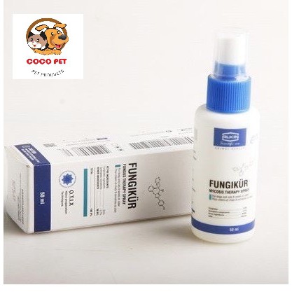 FUNGIKUR Xịt Chữa Nấm, Ve Rận Ghẻ Ngứa Viêm Da Cho Chó Mèo - Alkin Fungikur 50ml