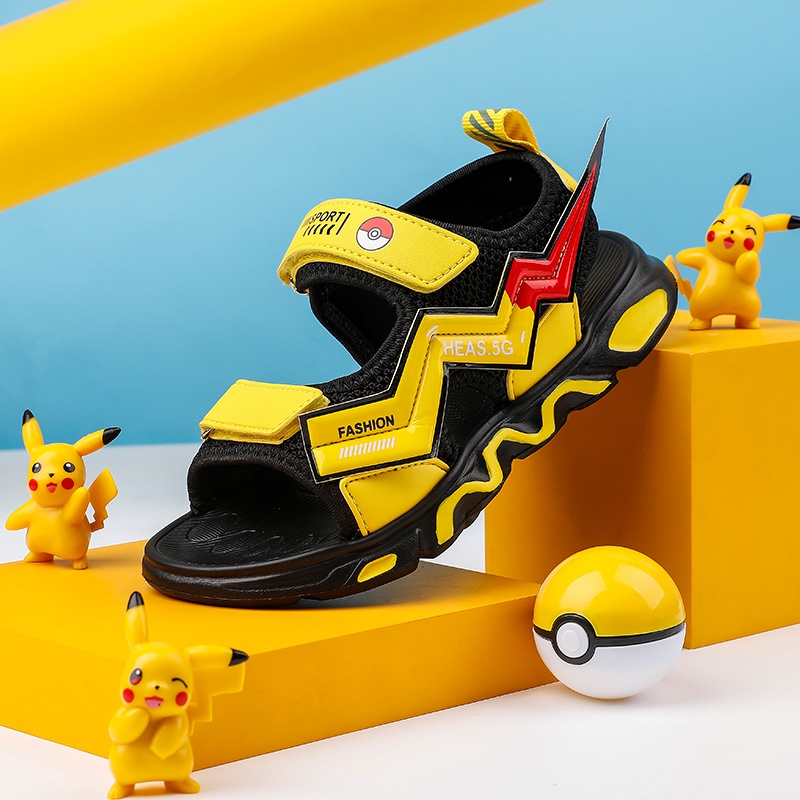 Sandal đế mềm in hình pikachu thời trang cho bé trai