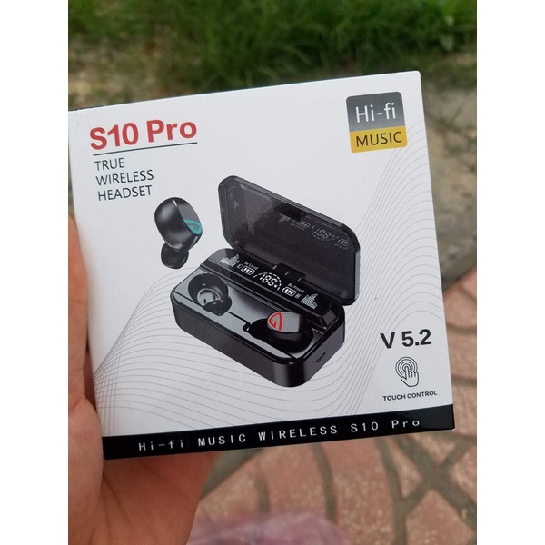 Tai nghe bluetooth V5.2 S10 Pro kiêm sạc dự phòng, chống nước cản tiếng ồn. Bảo hành 6 tháng