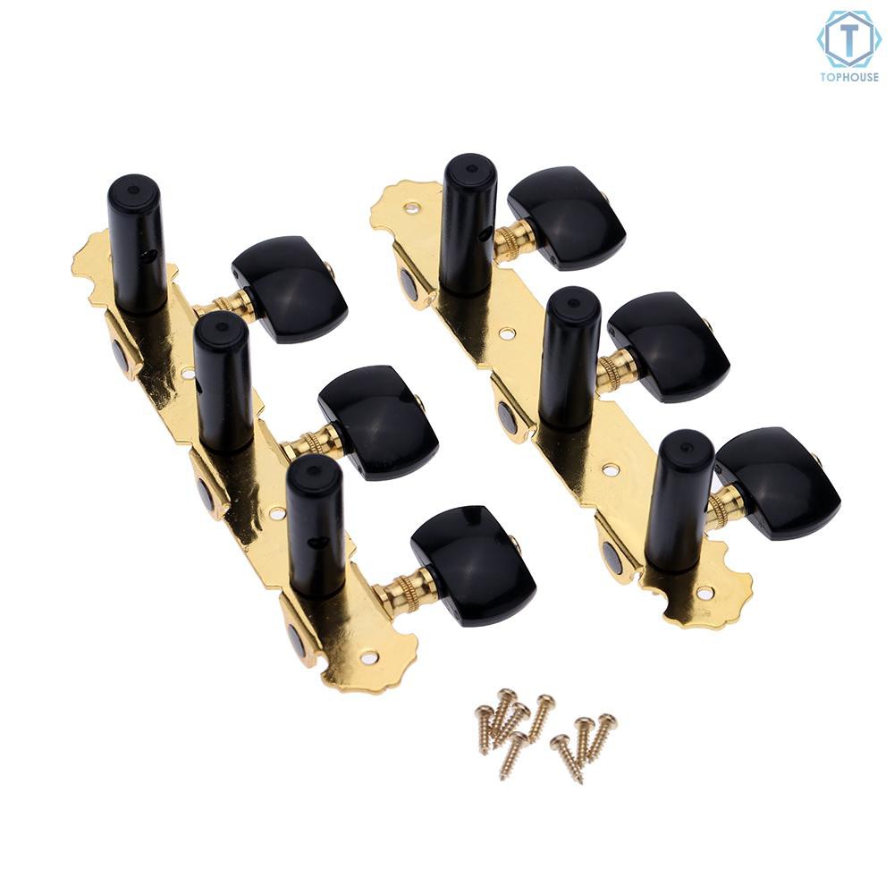 Set 2 chốt chỉnh dây đàn guitar AOS-020B3P mạ vàng thiết kế 3 khóa cổ điển